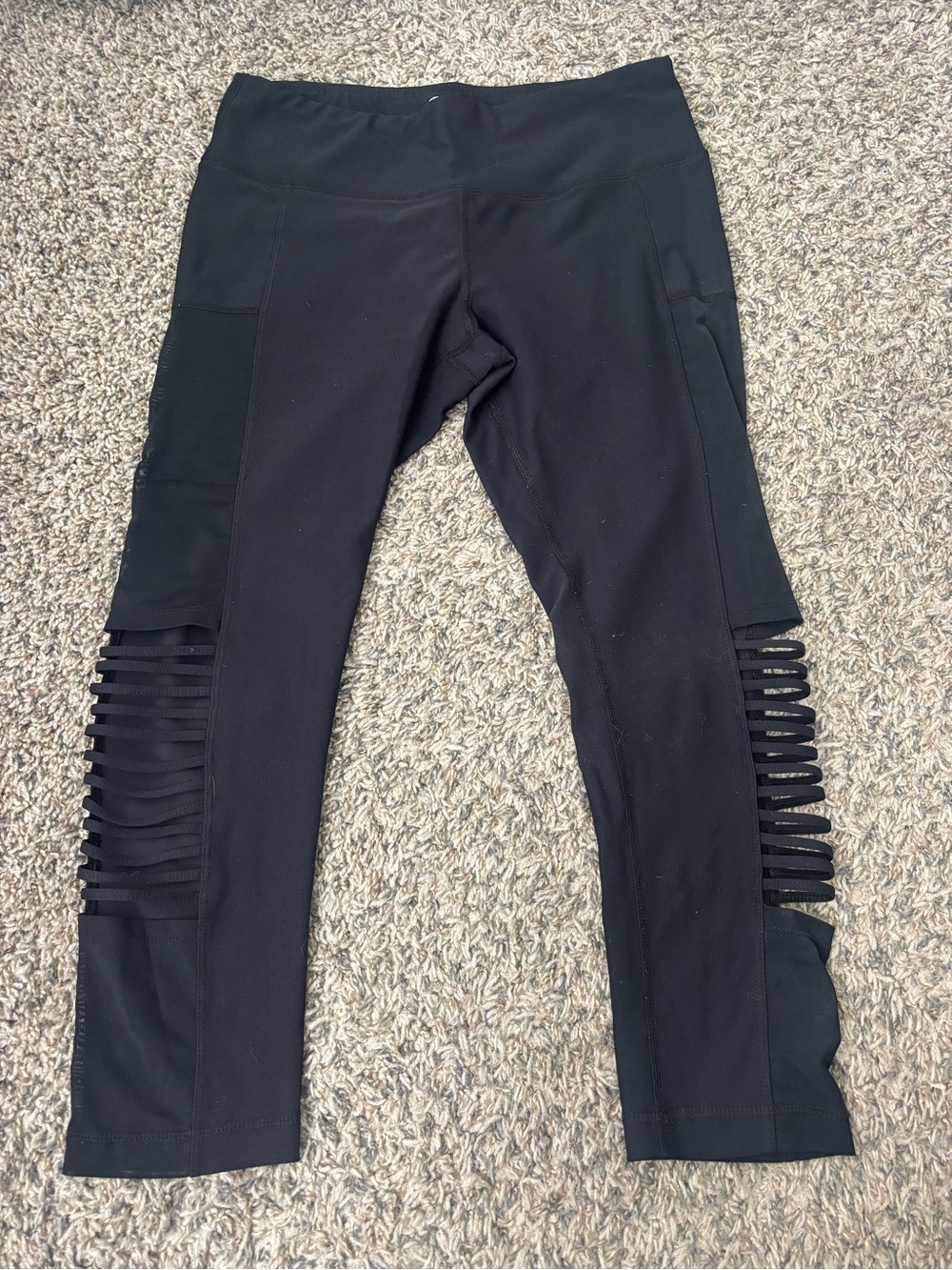 Black Leggings with Side Cutout Detail